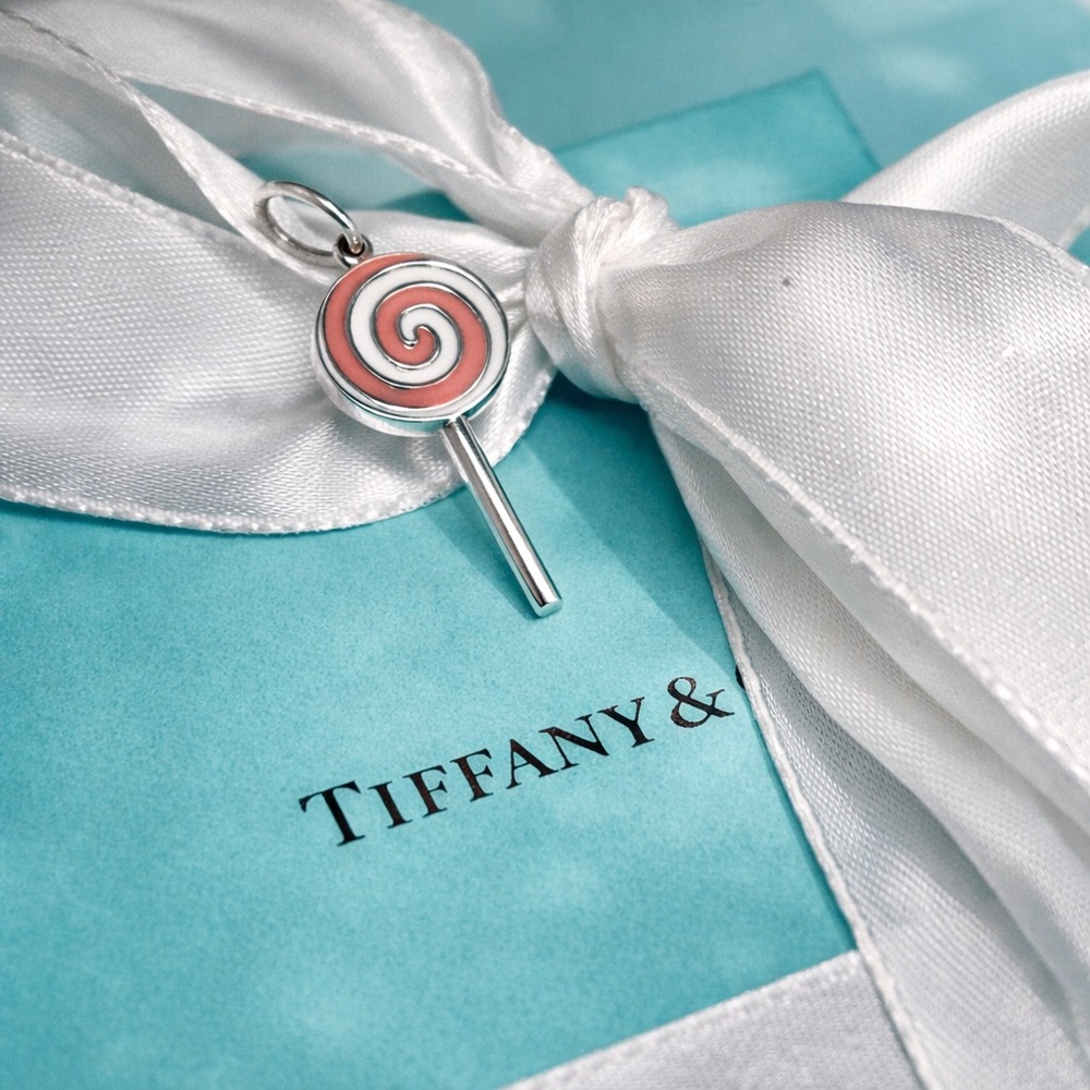 Authentic Tiffany & Co Pink Enamel Lollipop Charm